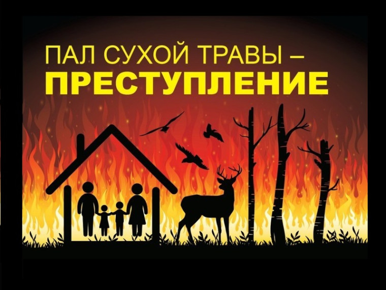 Возгорание сухой травы.