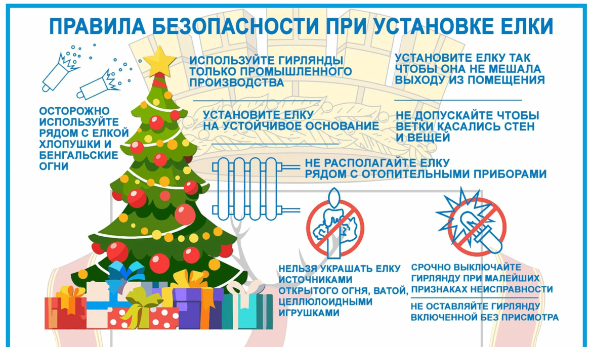 Инструктор противопожарной профилактики пожарной части Рыльского района ОКУ «ППС Курской области» Савченко Н.Д. доводит некоторые меры пожарной безопасности при установке новогодней ёлки:.